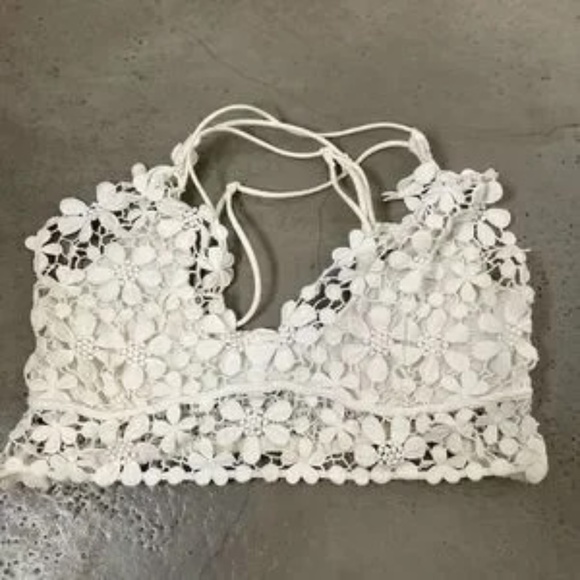 Free People Lace Bralette, Ivory NWOT size M - Picture 2 of 5